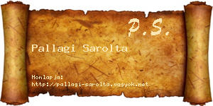 Pallagi Sarolta névjegykártya