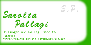 sarolta pallagi business card